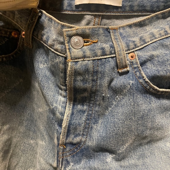 Balenciaga Faded Bleached Logo Straight Leg / Boyfriend Jeans - Picture 2 of 7